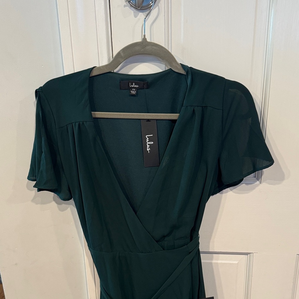 Lulu's Deep Green Midi Dress